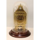 Franklin Mint Big Ben mechanical anniversary clock. Skeleton movement mounted on cherrywood plinth