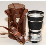 Agfa Color-Telinear F 1:4.5 180mm lens c/w quality vintage leather case