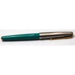 1st Edition Parker 61 fountain pen, USA only colour Surf Green body and 1st edition plaque on