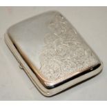 Antique sterling silver cigarette case hallmarked for Birmingham 1907. 9.5cms x 7cms. 75g