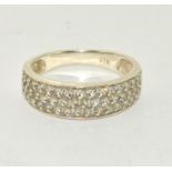 A 925 silver sparkling band ring Size P