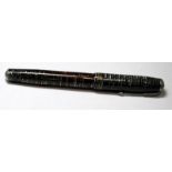 1st generation Parker Vacumatic fountain pen with lock down filler. Silver /black pearl body and