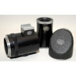 2 x Leitz Wetzlar viewfinders and an extension tube.