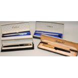 A collection of four vintage boxed Parker fountain pens