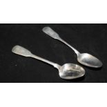 Two fully hallmarked Georgian teaspoons hallmarked for 1821 and 1833. 42g