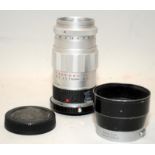 Leica Wetzlar Elmarit 1:2.8 90mm lens currently fitted with Fotodiox LM-M4/3 adapter