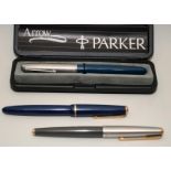 Small collection of three vintage Parker fountain pens