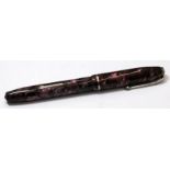 Conway Stewart 75 lever fill fountain pen with berry and pink marble body. Fitted with CS 14ct