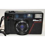 Nikon L35 AF compact 35mm camera. Untested but in good cosmetic condition with clean battery