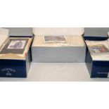 Three shoeboxes full of Royal Mail GB stamps postcards