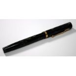 Mabie Todd & Co New York Swan Self Filler fountain pen with #2 14ct nib. Rare colour, black with