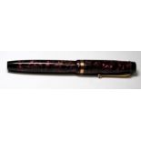 Parker Victory fountain pen, rare rose/burgundy lined candy shop body. With Newhaven 14ct nib. (