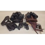 Collection of pairs of binoculars some being vintage examples (5).