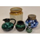 Collection of ceramics and glassware to include stoneware jar, Blue Mountain pottery and a glass