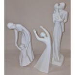 Royal Doulton collection of white porcelain figurines (3).