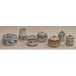 Collection of "Honiton Pottery" preserve pots (7)