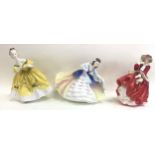 3 x Royal Doulton Figurines Lauren, The Last Waltz, and Top of The Hill