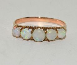 Opal 5 Stone 9ct Gold Ring size Q