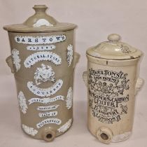 Two 19th century antique stoneware water flagons.