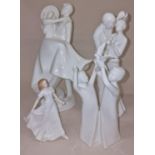 Royal Doulton collection of white porcelain figurines (4).