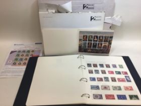 Album of Queen Elizabeth II commemorative GB stamps.