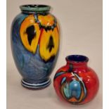 Poole Pottery living glaze vase 8.5" high together with one other smaller 4" high (2)