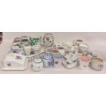 Large quantity of traditional "Poole Pottery" to include egg cups and Condiments