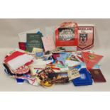 A large collection of vintage football related memorabilia to include bunting, ephemera etc. Good