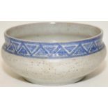 Poole Pottery Carter Stabler Adams EC pattern Transitional Bowl with geometric decoration 6.7" dia.