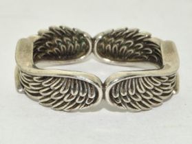 925 silver Feather design ring size T