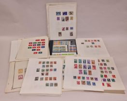 Folder of stamps on album pages from Greece, Italy and Norway. Used and mint.