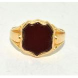 Edwardian Gents 18ct gold ring Size R