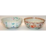 Two Chinese 18th century bowls D24cm.