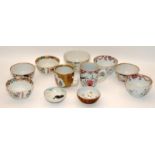 Nine Chinese famille rose bowls & two cups, 18th century & later. H6.5cm.