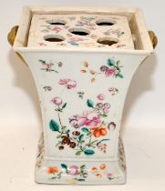 Chinese 18th century famille rose tulip vase, H18cm restored