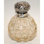 Silver H/M Chrystal glass silver top perfume bottle with stopper
