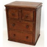 Miniature 2 over 2 chest of drawers, possible apprentice piece. 28cms x 21cms x 33cms