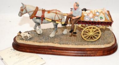 Large Border Fine Arts tableau 'Pot Cart' 218 of 600. Boxed with certificate. 35cms across