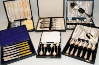 6 x boxes of mixed silver plate flatware