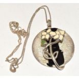 925 silver filigree flower pendant necklace