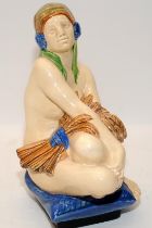 Ashtead Pottery figure of a Woman with Corn by Allen G Wyon 1927, 8" high.
