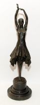 Signed after D H Chiparus (1886-1947) Bronze 'Miss Kita' exotic dancer figure. Signed to base