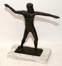 Bronze figure depicting Zeus, Greek God of all Gods, standing 26cms tall