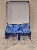 Stuart Crystal "Beaconsfield Whisky Tumblers x 4 boxed