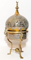 Turkish/Islamic brass and Copper silvered domed sensor 32cm tall