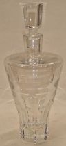 French Art Deco crystal glass decanter 34cm tall