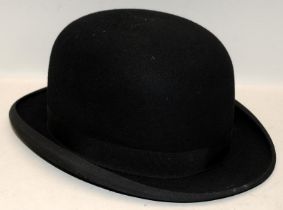 The Battersby by Rowans of Glasgow black bowler hat size 7, in excellent condition