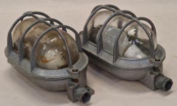 Pair of Industrial Bulk Head lamps 20cm each