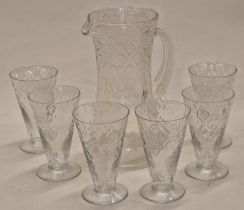 John Walsh 1930s lemonade set comprising a Jug and 6 matching glasses