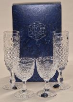 Stuart Crystal "Sherborne" champagne flutes boxed together 2 Stuart Crystal "Beaconfield" Port/Tot